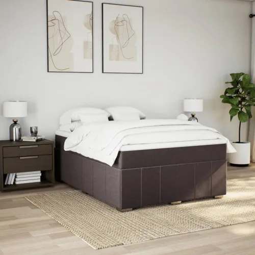 Boxspring - Krevet s oprugama i madracem tamnosmeđi 140x200 cm tkanina - Tamno smeđa 140 x 200 cm Cijena