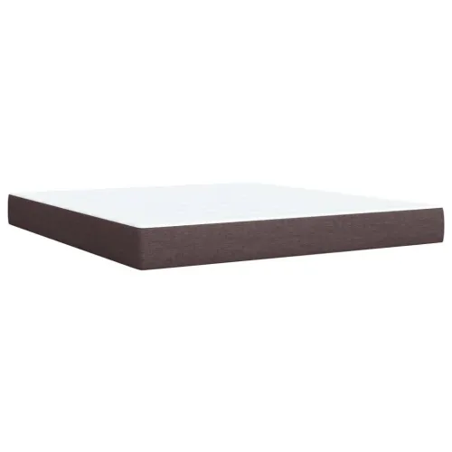 Boxspring - Krevet s oprugama i madracem tamnosmeđi 180x200 cm tkanina - Tamno smeđa 180 x 200 cm Blok s kvadratima Tamno smeđa Cijena