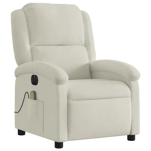 Električni Masažni naslonjač - Masažna fotelja krem baršunasti - Krema Električno guranje unatrag Da Cijena