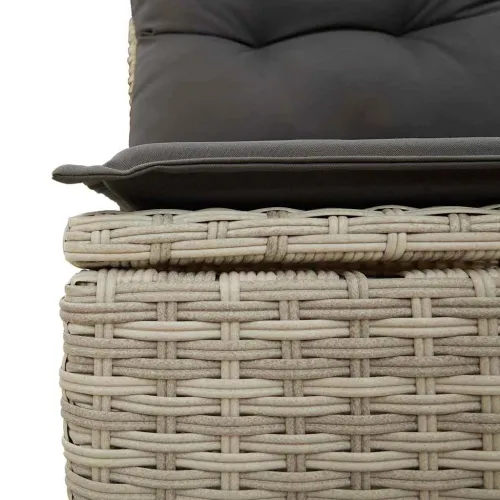 Vrtna garnitura - 7-dijelni set vrtnih sofa svjetlosivi od poliratana - Svjetlosiva 1 Cijena