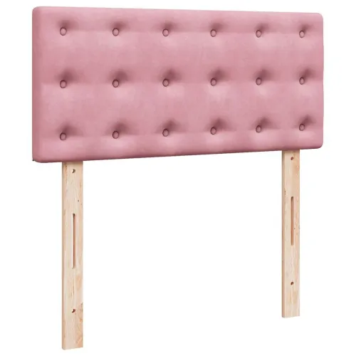 Box spring krevet s madracem ružičasti 90x190 cm baršunasti - Ružičasta 90 x 190 cm gumbi Ružičasta Cijena