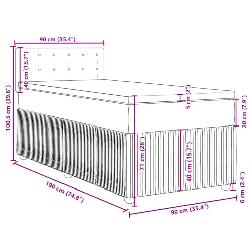 Box spring krevet s madracem ružičasti 90x190 cm baršunasti - Ružičasta 90 x 190 cm gumbi Ružičasta Cijena