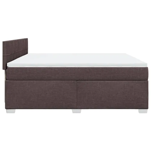 Boxspring - Krevet s oprugama i madracem tamnosmeđi 180x200 cm tkanina - Tamno smeđa 180 x 200 cm Blok s kvadratima Tamno smeđa Cijena