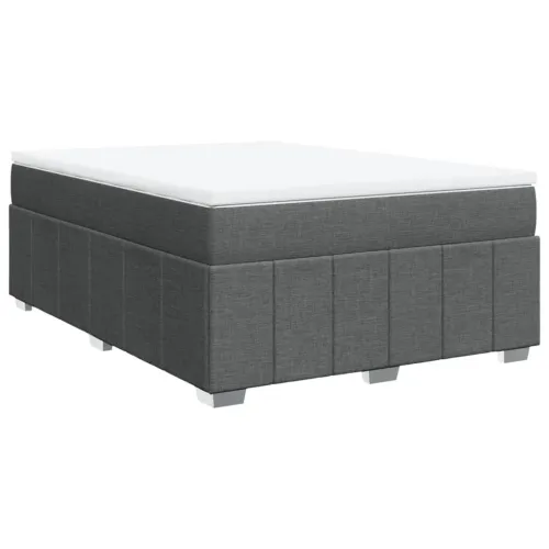 Boxspring - Krevet s oprugama i madracem tamnosivi 140x190 cm od tkanine - Tamno siva 140 x 190 cm Cijena