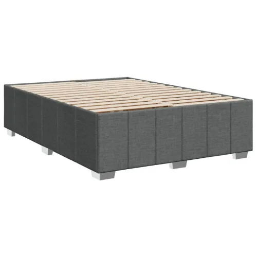 Boxspring - Krevet s oprugama i madracem tamnosivi 140x190 cm od tkanine - Tamno siva 140 x 190 cm Cijena