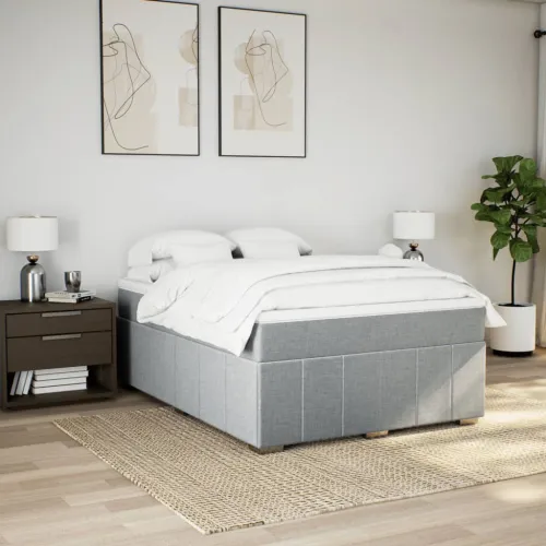 Krevet box spring s madracem svjetlosiva 160x200 cm tkanina - Svjetlosiva 160 x 200 cm Cijena