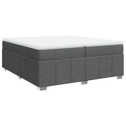 Boxspring - Krevet s oprugama i madracem tamnosivi 200 x 200 cm od tkanine - Tamno siva 200 x 200 cm Cijena