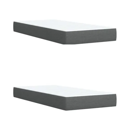 Boxspring - Krevet s oprugama i madracem tamnosivi 200 x 200 cm od tkanine - Tamno siva 200 x 200 cm Cijena