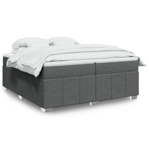 Boxspring - Krevet s oprugama i madracem tamnosivi 200 x 200 cm od tkanine - Tamno siva 200 x 200 cm Cijena