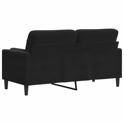 Dvosjed s ukrasnim jastucima crni 140 cm baršunasti - Crna 140 cm Cijena