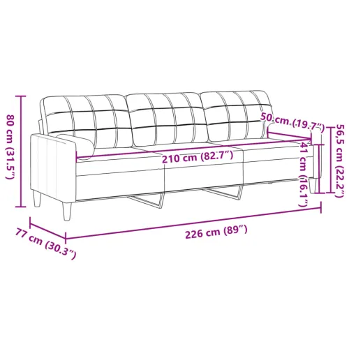 Trosjed s ukrasnim jastucima svjetlosivi 210 cm baršunasti - Svjetlosiva 210 cm Cijena