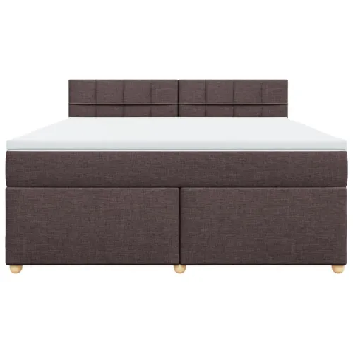 Boxspring - Krevet s oprugama i madracem tamnosmeđi 180x200 cm tkanina - Tamno smeđa 180 x 200 cm Blok s kvadratima Tamno smeđa Cijena