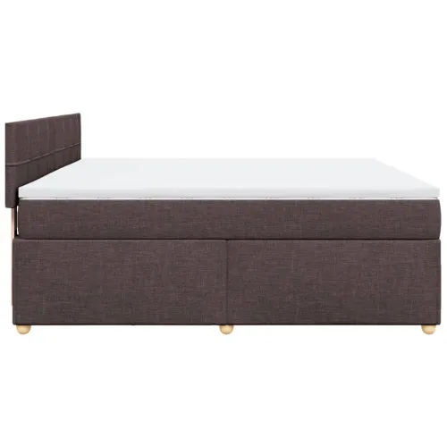Boxspring - Krevet s oprugama i madracem tamnosmeđi 180x200 cm tkanina - Tamno smeđa 180 x 200 cm Blok s kvadratima Tamno smeđa Cijena