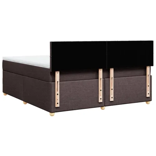 Boxspring - Krevet s oprugama i madracem tamnosmeđi 180x200 cm tkanina - Tamno smeđa 180 x 200 cm Blok s kvadratima Tamno smeđa Cijena