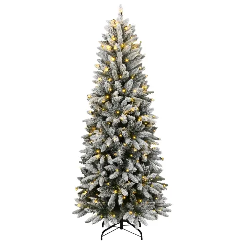 Umjetno božićno drvce s 300 LED žarulja i snijegom 180 cm - 180 cm s LED svjetlima Zelena i bijela Cijena
