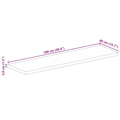Stolna ploča 100x40x3,8 cm pravokutna od masivnog drva manga - Drvo manga (prirodno) 100 x 40 cm 1 38 mm Cijena