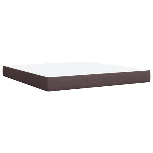 Boxspring - Krevet s oprugama i madracem tamnosmeđi 180x200 cm tkanina - Tamno smeđa 180 x 200 cm Blok s kvadratima Tamno smeđa Cijena