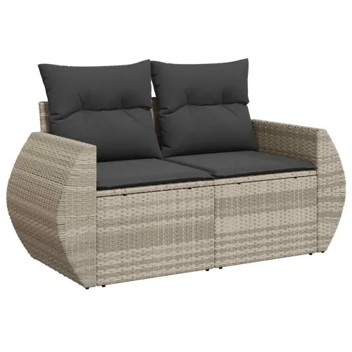 Vrtna garnitura - 7-dijelni set vrtnih sofa svjetlosivi od poliratana - Svjetlosiva 1 Cijena