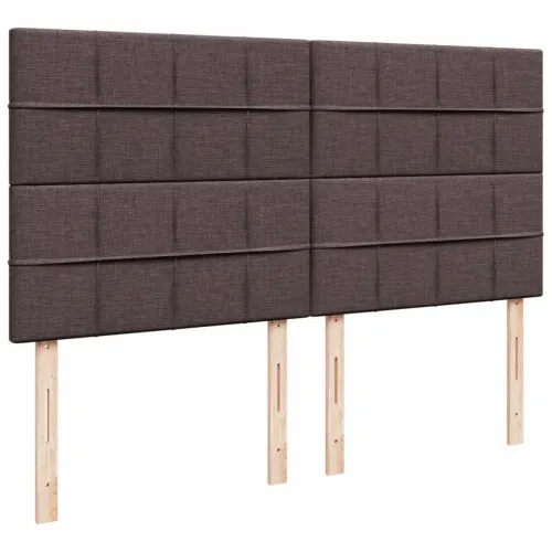 Boxspring - Krevet s oprugama i madracem tamnosmeđi 180x200 cm tkanina - Tamno smeđa 180 x 200 cm Blok s kvadratima Tamno smeđa Cijena