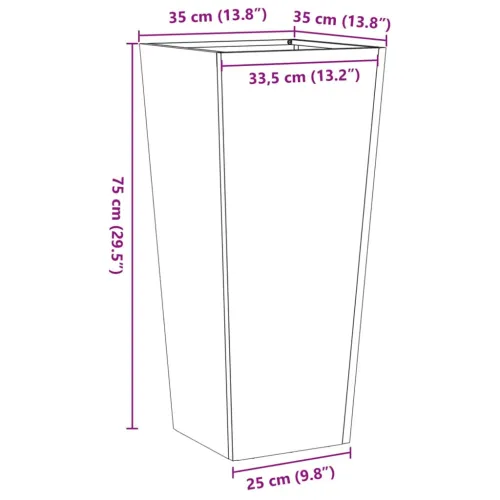 Vrtne sadilice 2 kom crne 35 x 35 x 75 cm čelične - Čelik/crna 35 x 35 x 75 cm 2 Cijena