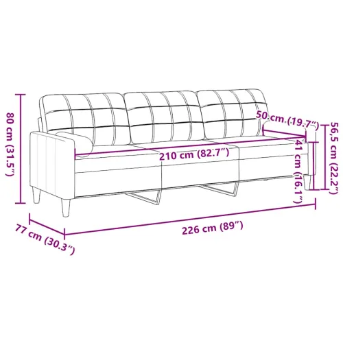Trosjed s ukrasnim jastucima crni 210 cm baršunasti - Crna 210 cm Cijena
