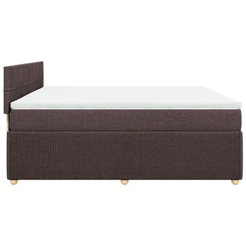 Boxspring - Krevet s oprugama i madracem tamnosmeđi 180x200 cm tkanina - Tamno smeđa 180 x 200 cm Blok s kvadratima Tamno smeđa Cijena