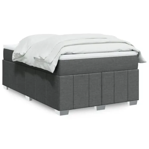 Boxspring - Krevet s oprugama i madracem tamnosivi 120 x 200 cm od tkanine - Tamno siva 120 x 200 cm Cijena