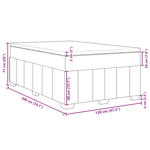 Boxspring - Krevet s oprugama i madracem tamnosivi 120 x 200 cm od tkanine - Tamno siva 120 x 200 cm Cijena