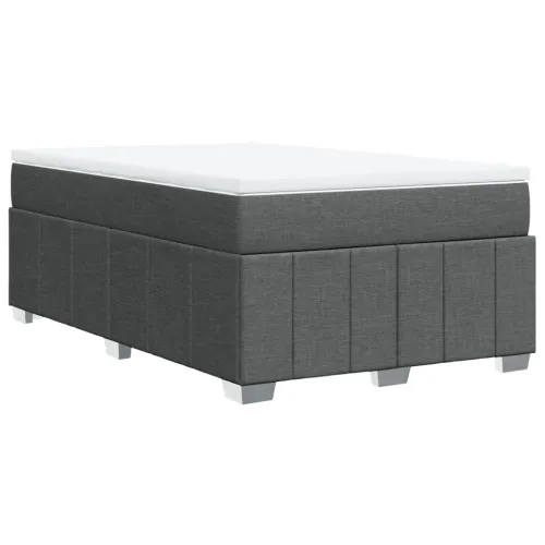 Boxspring - Krevet s oprugama i madracem tamnosivi 120 x 200 cm od tkanine - Tamno siva 120 x 200 cm Cijena