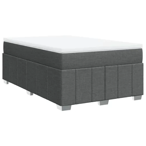 Boxspring - Krevet s oprugama i madracem tamnosivi 120 x 200 cm od tkanine - Tamno siva 120 x 200 cm Cijena