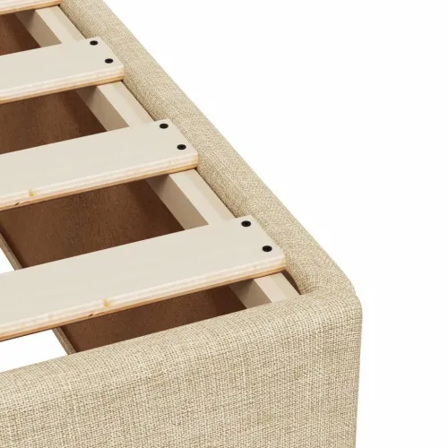 Boxspring - Krevet s oprugama i madracem krem 200 x 200 cm od tkanine - Krema 200 x 200 cm Blok s kvadratima Krema Cijena