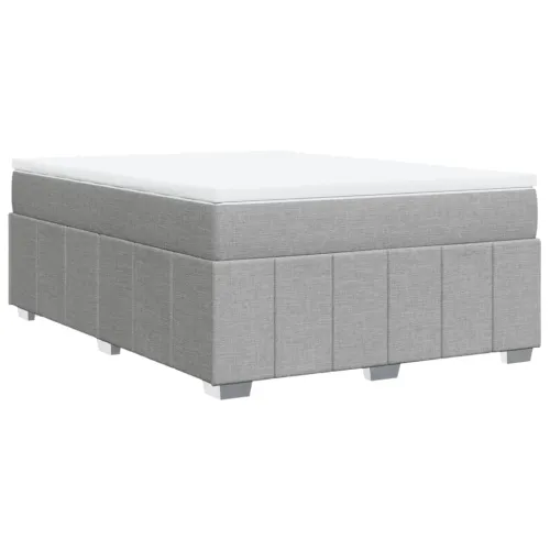 Boxspring - Krevet s oprugama i madracem svjetlosivi 140x190 cm od tkanine - Svjetlosiva 140 x 190 cm Cijena