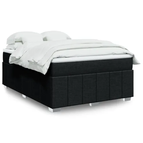 Boxspring - Krevet s oprugama i madracem crni 140 x 190 cm od tkanine - Crna 140 x 190 cm Cijena