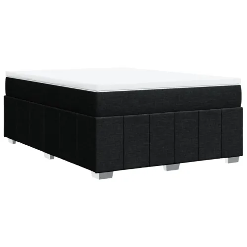 Boxspring - Krevet s oprugama i madracem crni 140 x 190 cm od tkanine - Crna 140 x 190 cm Cijena