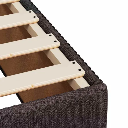 Boxspring - Krevet s oprugama i madracem tamnosmeđi 90 x 190 cm od tkanine - Tamno smeđa 90 x 190 cm Blok s kvadratima Tamno sme Cijena