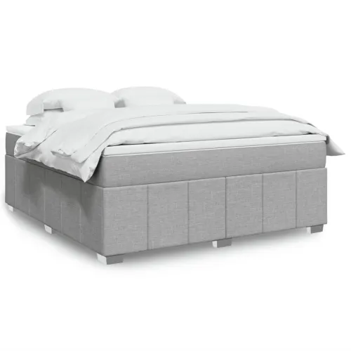 Boxspring - Krevet s oprugama i madracem svjetlosivi 180x200 cm od tkanine - Svjetlosiva 180 x 200 cm Cijena