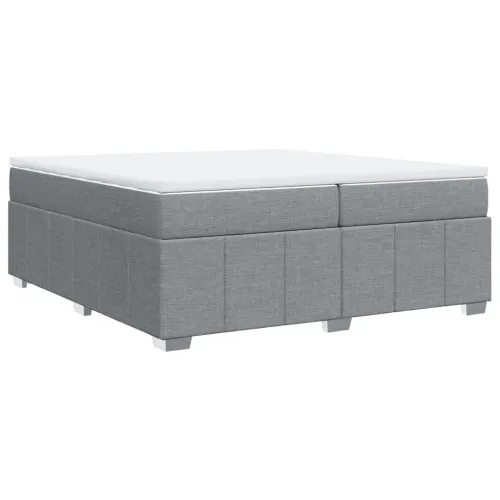 Boxspring - Krevet s oprugama i madracem svjetlosivi 200 x 200cm od tkanine - Svjetlosiva 200 x 200 cm Cijena
