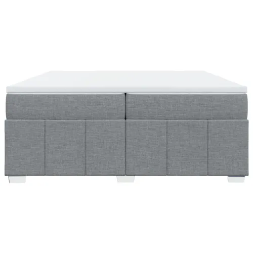 Boxspring - Krevet s oprugama i madracem svjetlosivi 200 x 200cm od tkanine - Svjetlosiva 200 x 200 cm Cijena