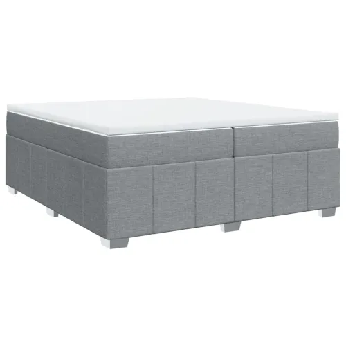 Boxspring - Krevet s oprugama i madracem svjetlosivi 200 x 200cm od tkanine - Svjetlosiva 200 x 200 cm Cijena