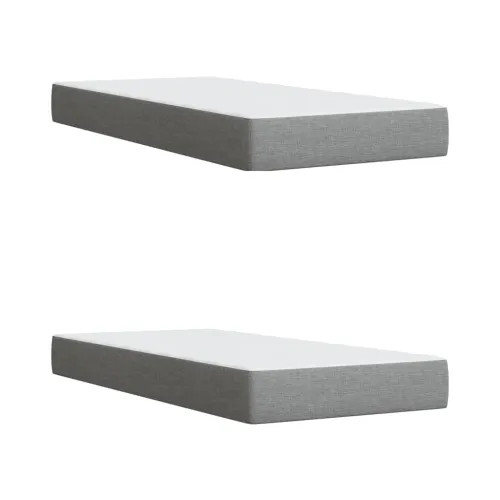 Boxspring - Krevet s oprugama i madracem svjetlosivi 200 x 200cm od tkanine - Svjetlosiva 200 x 200 cm Cijena