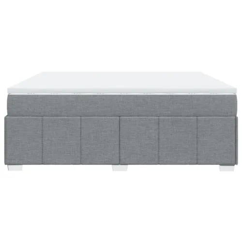 Boxspring - Krevet s oprugama i madracem svjetlosivi 200 x 200cm od tkanine - Svjetlosiva 200 x 200 cm Cijena