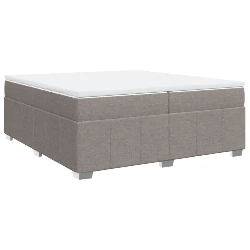 Boxspring - Krevet s oprugama i madracem smeđesivi 200x200 cm od tkanine - Sivo-smeđa 200 x 200 cm Cijena