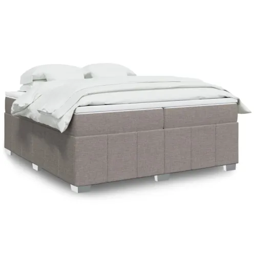 Boxspring - Krevet s oprugama i madracem smeđesivi 200x200 cm od tkanine - Sivo-smeđa 200 x 200 cm Cijena