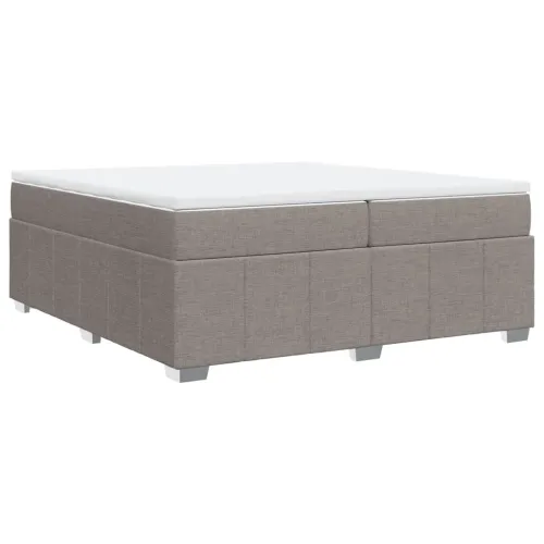 Boxspring - Krevet s oprugama i madracem smeđesivi 200x200 cm od tkanine - Sivo-smeđa 200 x 200 cm Cijena