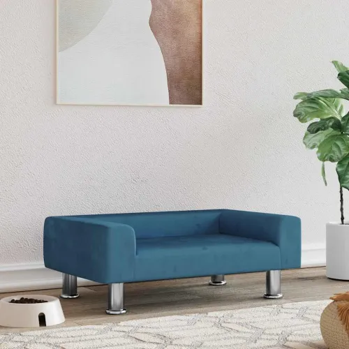 Krevet za pse plavi 70 x 45 x 26,5 cm baršunasti - Plava 70 x 45 x 26.5 cm Cijena
