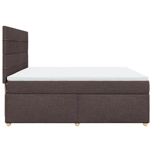 Boxspring - Krevet s oprugama i madracem tamnosmeđi 180x200 cm tkanina - Tamno smeđa 180 x 200 cm Blok s kvadratima Tamno smeđa Cijena