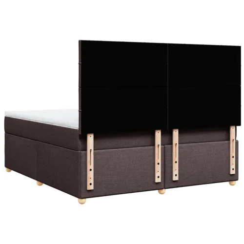 Boxspring - Krevet s oprugama i madracem tamnosmeđi 180x200 cm tkanina - Tamno smeđa 180 x 200 cm Blok s kvadratima Tamno smeđa Cijena