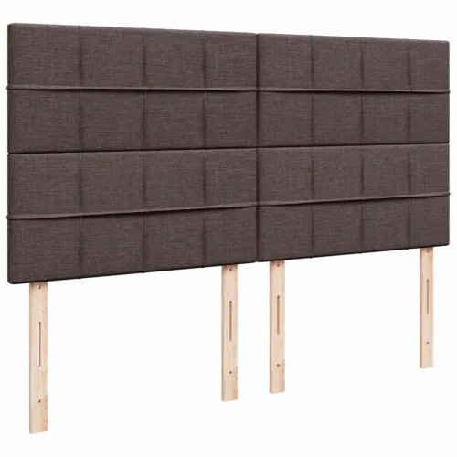 Boxspring - Krevet s oprugama i madracem tamnosmeđi 180x200 cm tkanina - Tamno smeđa 180 x 200 cm Blok s kvadratima Tamno smeđa Cijena