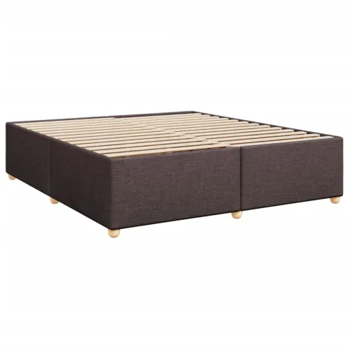 Boxspring - Krevet s oprugama i madracem tamnosmeđi 200x200 cm od tkanine - Tamno smeđa 200 x 200 cm gumbi Tamno smeđa Cijena