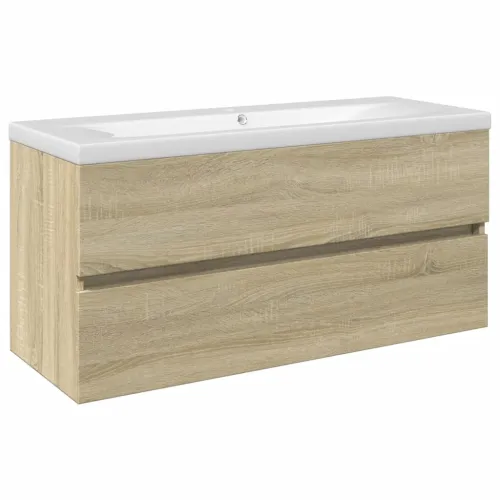 2-dijelni set kupaonskog namještaja od keramike i drva - sonoma hrast 100 x 38.5 x 45 cm bez slavine 1 Cijena